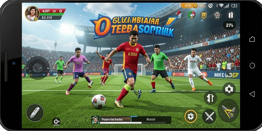Screenshot menunjukkan aksi seru dalam permainan olahraga.
