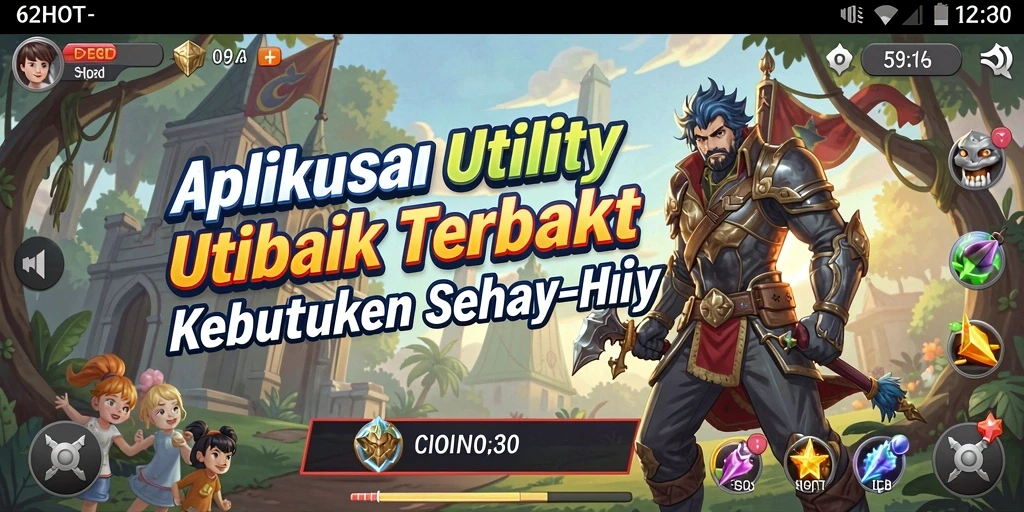 Tampilan antarmuka aplikasi Utility 62HOT yang sederhana dan efisien.