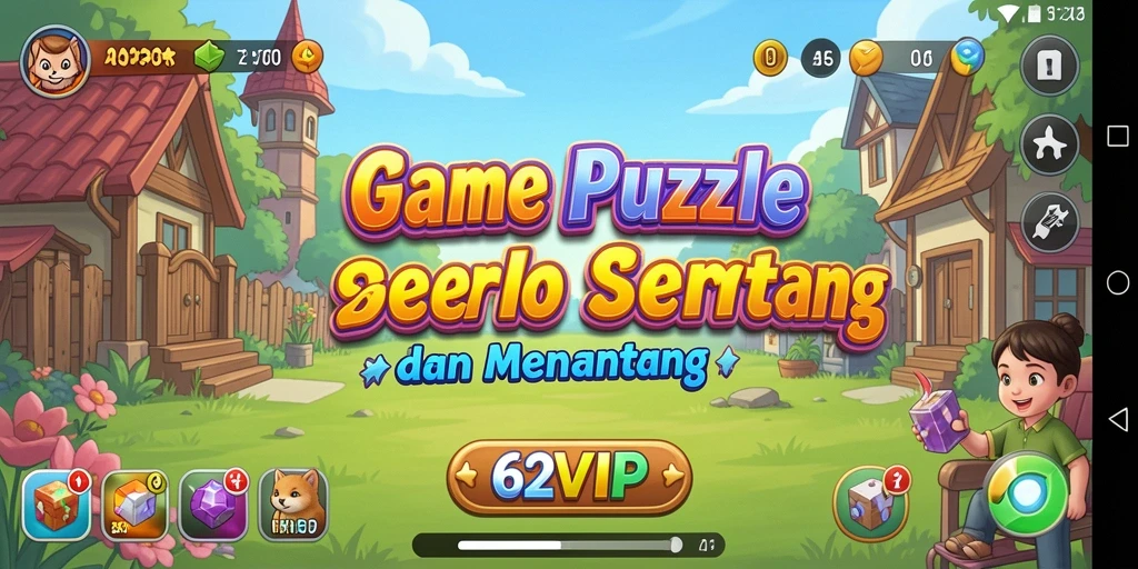 Tampilan gameplay puzzle yang menantang dan menarik di 62VIP.