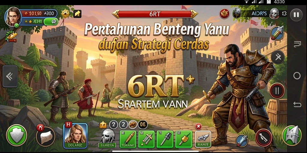Tampilan gameplay Tower Defense 6RT dengan pertahanan yang strategis.