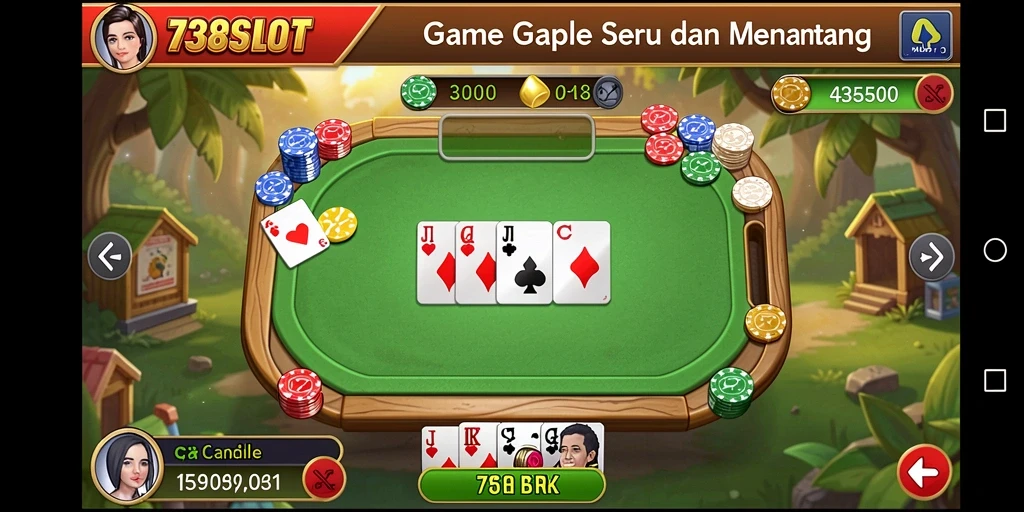 Tampilan gameplay <strong>738SLOT</strong> yang seru dan menarik saat bermain Gaple.