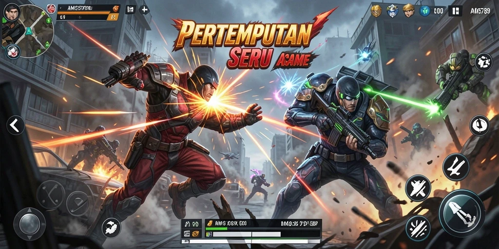 Screenshot permainan AMS789 menampilkan aksi pertempuran yang mendebarkan.