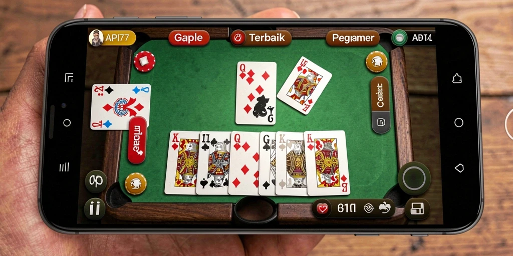 Screenshot gameplay API77 yang menampilkan serunya bermain Gaple.