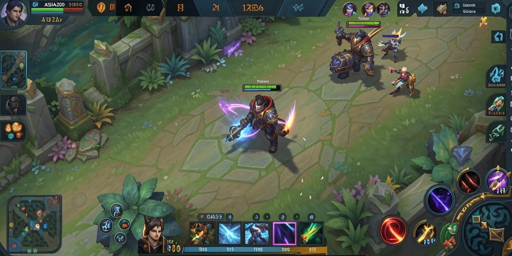 Tangkapan layar ASIA200 menampilkan pertarungan seru dalam gameplay MOBA.