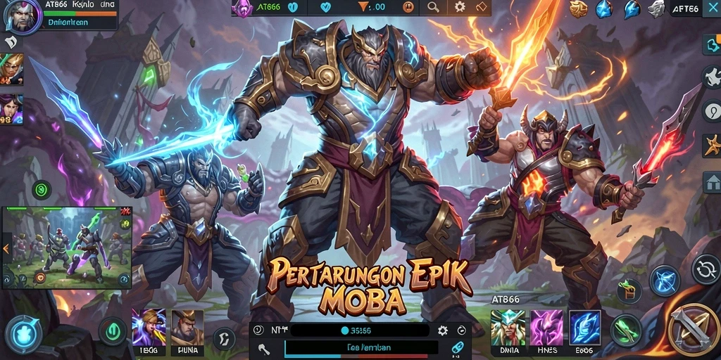Tampilan menarik dari gameplay MOBA AT866 yang penuh aksi.