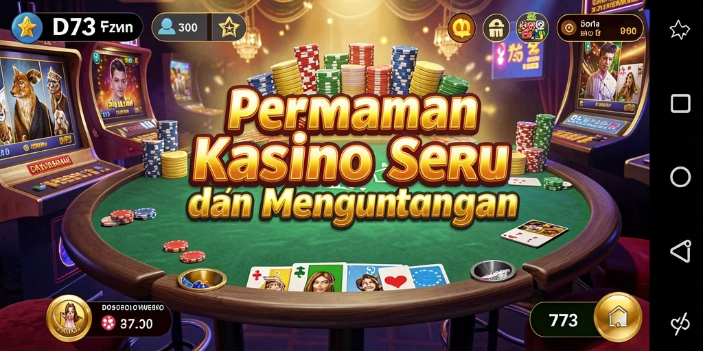 Screenshot gameplay D73 menunjukkan keseruan permainan Kasino.