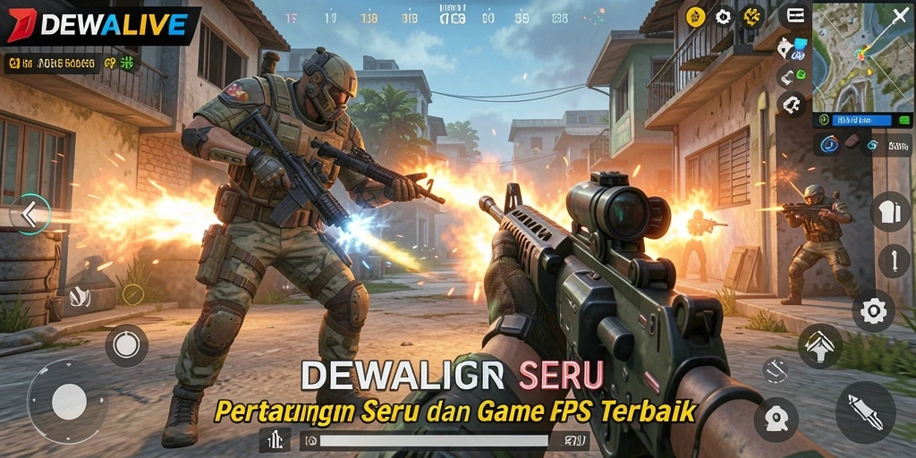 Gameplay seru DEWALIVE dengan aksi tembak-menembak yang intens.