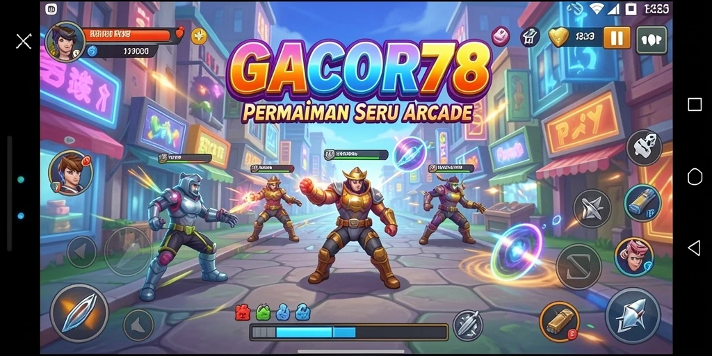 Tangkapan layar GACOR78 menunjukkan aksi gameplay arcade yang mendebarkan.