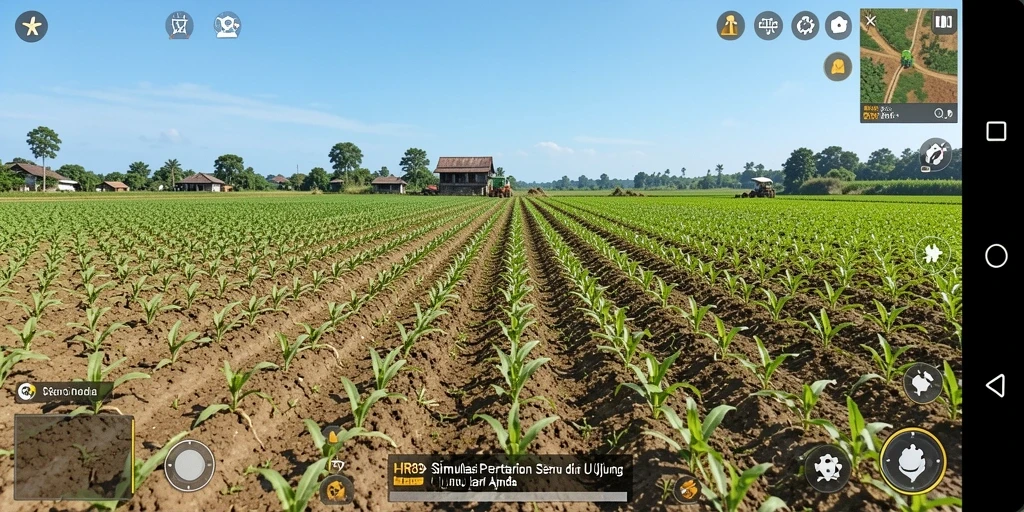 Screenshot dari gameplay HR89 menunjukkan aktivitas bertani yang seru.