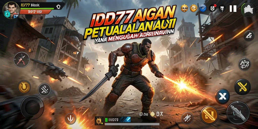 Tangkapan layar ID777 menampilkan aksi pertempuran mendebarkan.