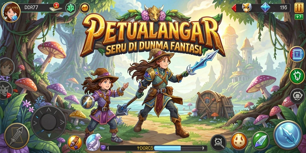 Screenshot menampilkan karakter utama dalam aksi petualangan yang mendebarkan.
