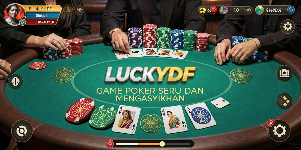 Tampilan screenshot utama LUCKYDF saat bermain Poker yang menakjubkan.