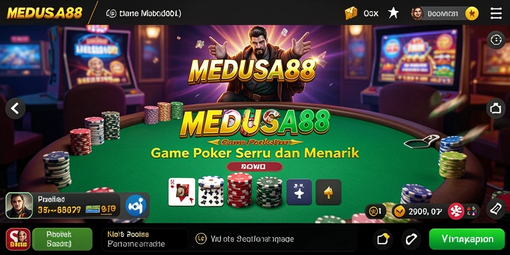 Screenshot MEDUSA88 menampilkan pemain dalam aksi poker yang seru.