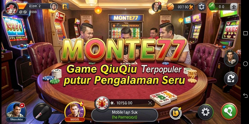 Screenshot MONTE77 menampilkan momen seru dalam permainan QiuQiu.