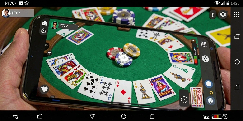Tampilan gameplay seru dari PT707 dalam permainan Gaple.