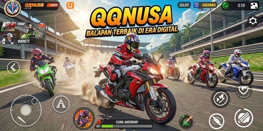 Gameplay seru balapan motor di QQNUSA yang menegangkan.