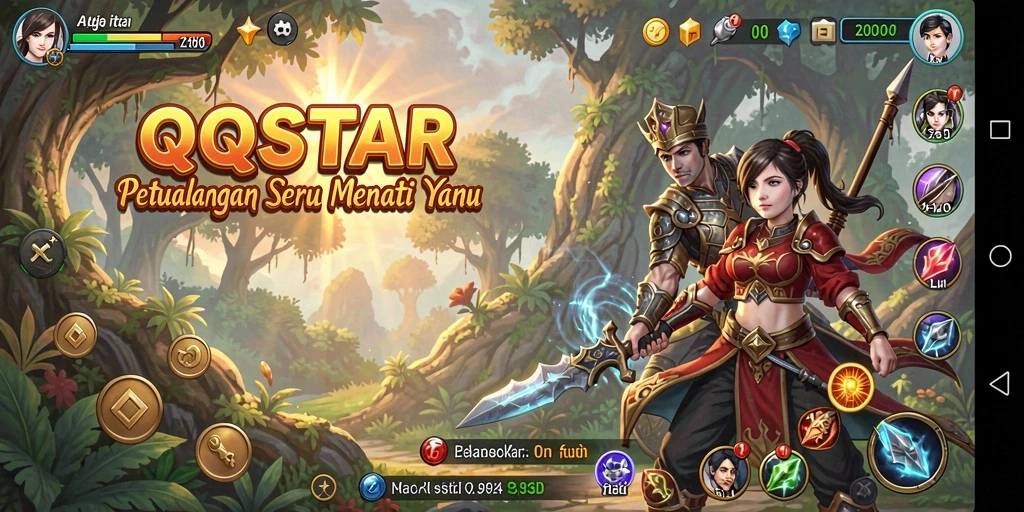 Screenshot gameplay QQSTAR menampilkan petualangan seru yang memukau.
