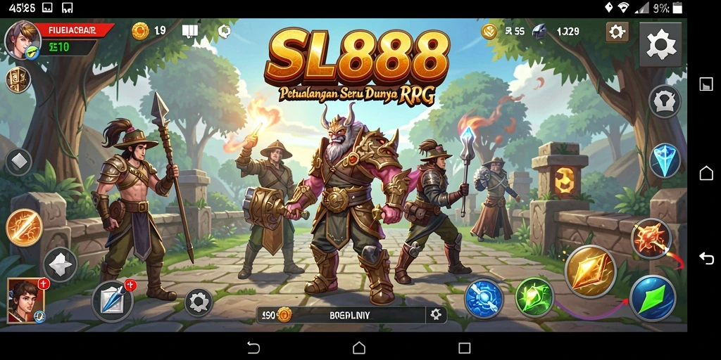 Screenshot gameplay SL888 yang menampilkan aksi seru dalam dunia RPG.