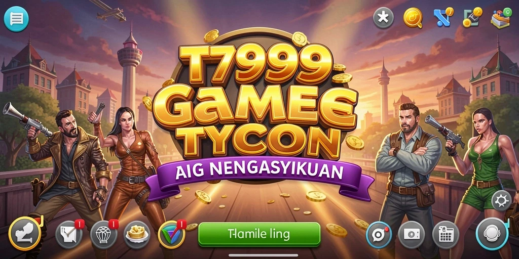 Screenshot gameplay T9999 menunjukkan pemain membangun bisnis Tycoon.