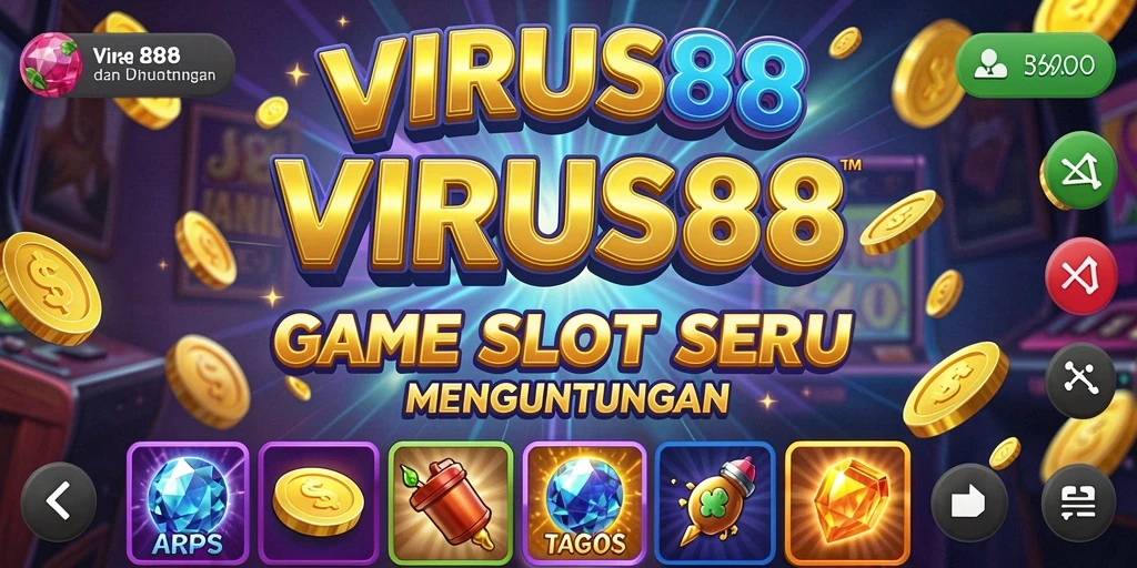 Screenshot gameplay <strong>VIRUS88</strong> menampilkan spin yang mendebarkan di mesin slot.