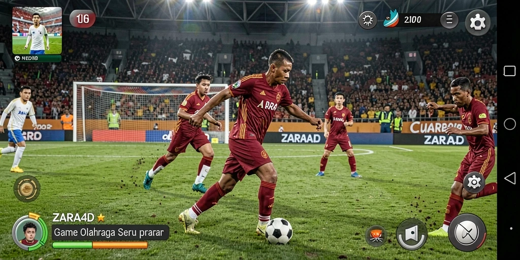Screenshot ZARA4D menampilkan aksi intens gameplay olahraga.
